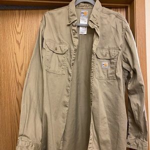 Carhartt Khaki Long Sleeve Button Up